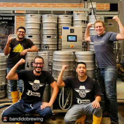 bandido brewing with their Alpha Brewing operations keg washer