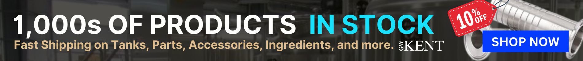 web banner that encourages people to shop for brewery parts on GWKent.com